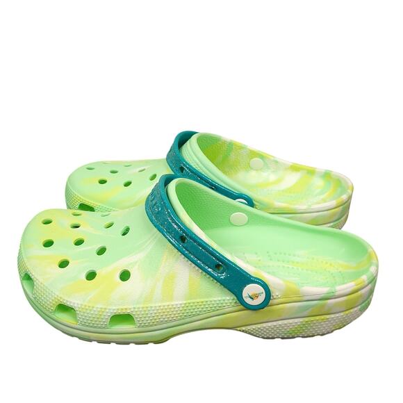 Crocs Men's Margaritaville Classic Clogs Sz 10 Women's 12 Green Yellow Tie Dye - Picture 8 of 14